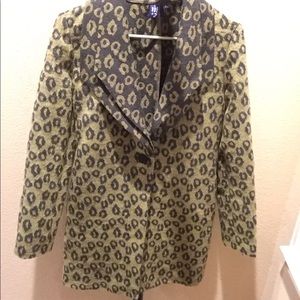 Dué +2 Green and Black leopard print pea coat